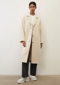Elegant jersey coat made of Italian blended wool fabric - beige