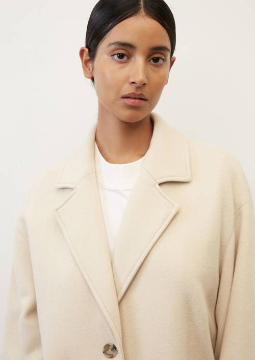 Edler Jersey-Mantel grain field melange in Detailansicht