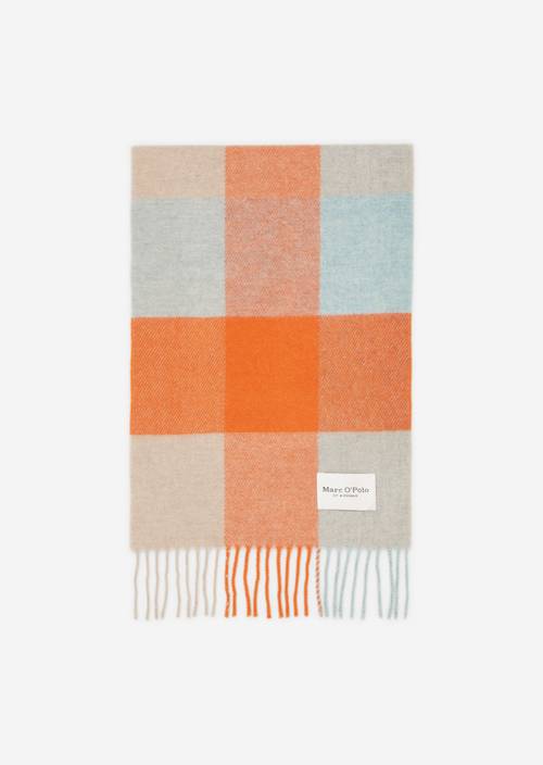 Vlněná šála multi/sundown orange v předním pohledu