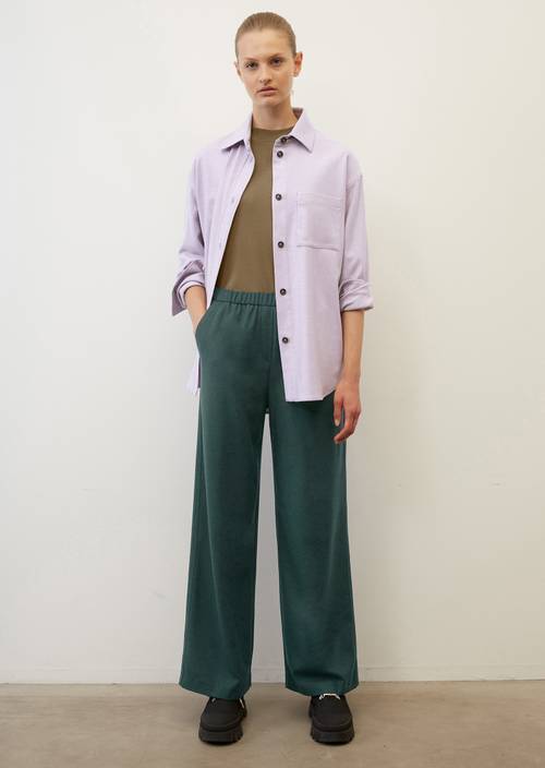 Wide trousers in a tracksuit bottom style made of an elegant blend