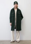Elegant wool shacket made of MWOOL® by MANTECO® - green | Wool