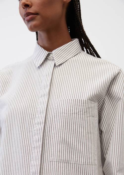 Blusa Oxford larga a rayas finas Multi en vista detallada