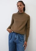 Soft knit jumper made of cotton and wool with added stretch