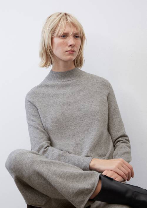 Soft knit jumper made of cotton and wool with added stretch