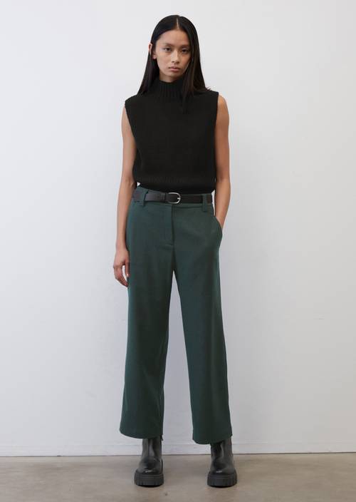 Trousers with a straight leg night forest in front view
