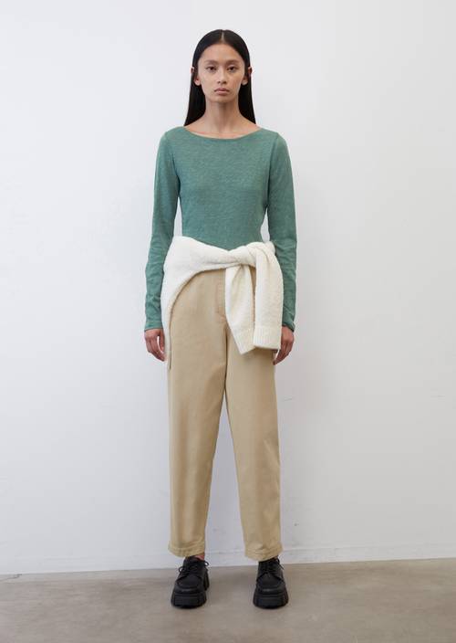 Camiseta de manga larga lake green en vista frontal