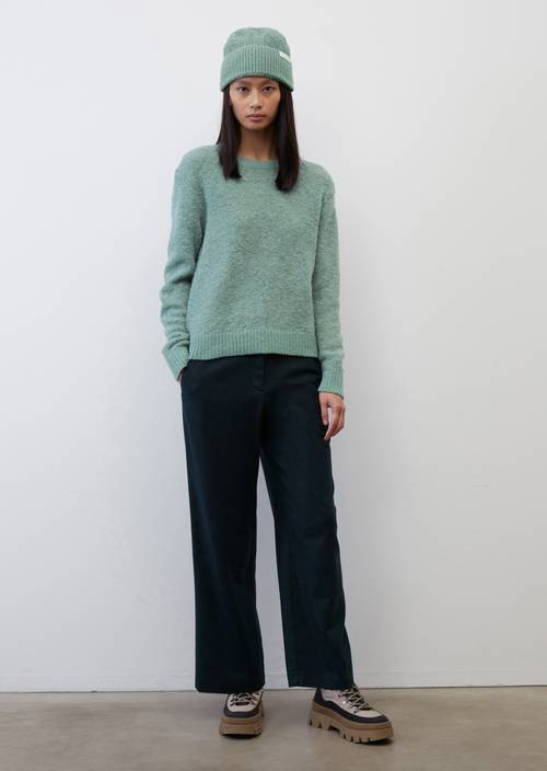 Jersey de punto de hilo rizado Mezcla de lana virgen y lana de alpaca