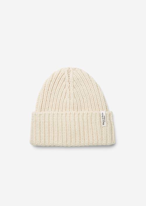 Grofgebreide muts met omslag chalky sand - Product afbeelding 1