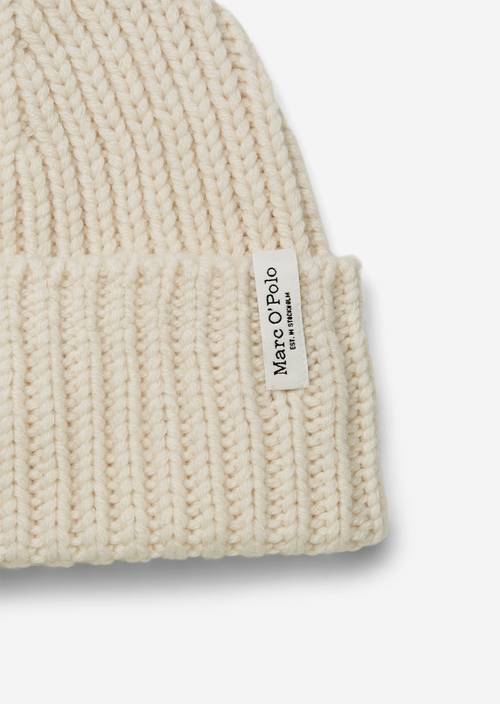 Grofgebreide muts met omslag chalky sand - Product afbeelding 2