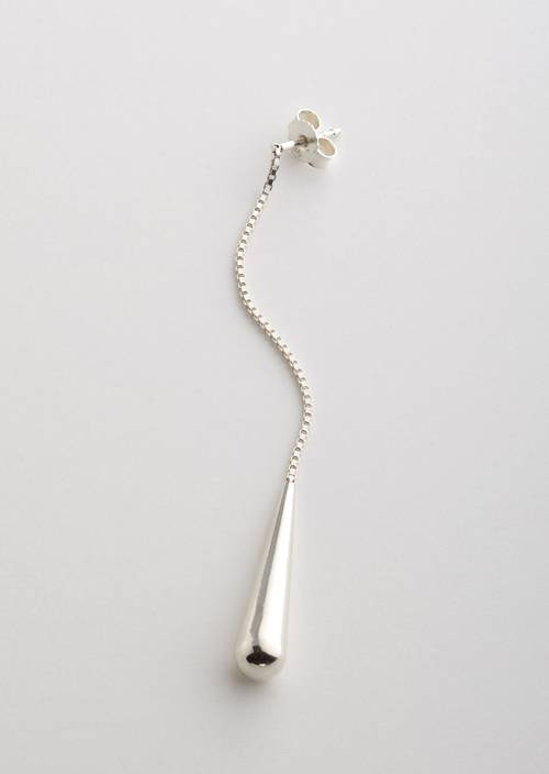 Długi, pojedynczy kolczyk w kształcie kropli ze srebra 925 silver - Obraz produktu 2