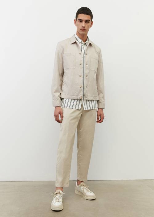Overshirt in a jacket style gray silk in front view