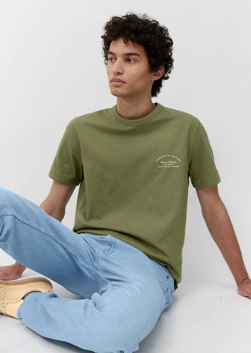 Heavy jersey T-shirt, regular fit olive in front view