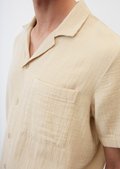 Short-sleeved mousseline shirt made of pure organic cotton