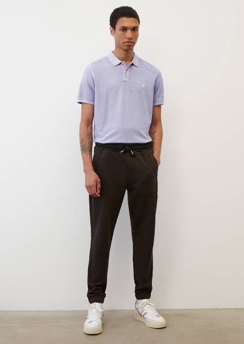 Piké polokošile s krátkým rukávem, střih Regular dried lavender v předním pohledu