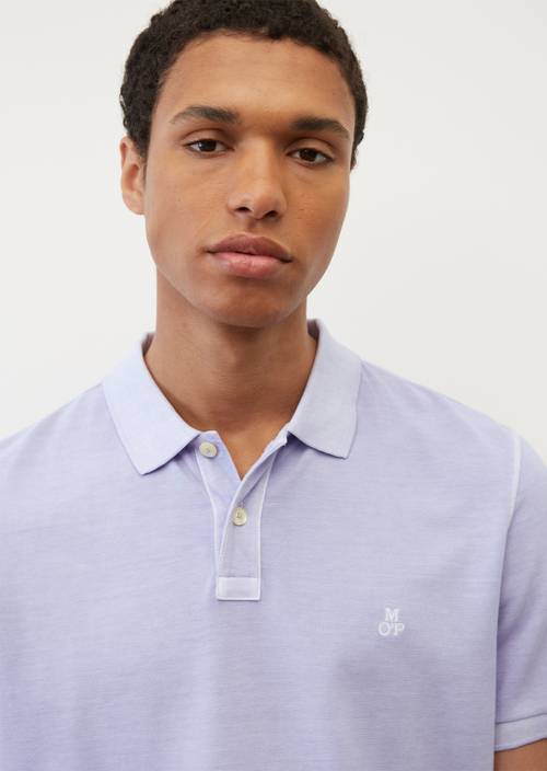 Piké polokošile s krátkým rukávem, střih Regular dried lavender v detailním pohledu