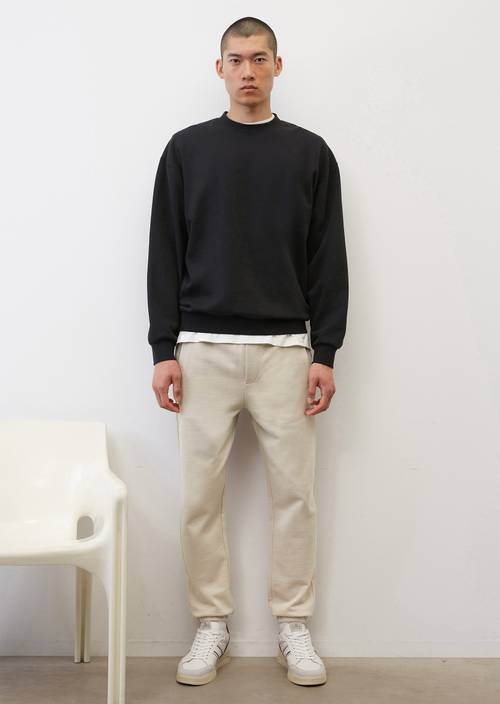 Felpa oversize in puro cotone biologico nero Felpe girocollo