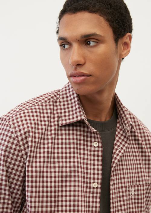 Langarm-Hemd regular multi/ baby aubergine in Detailansicht