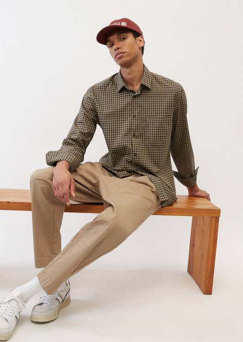 Langarm-Hemd regular multi/ midnight oil in Frontalansicht