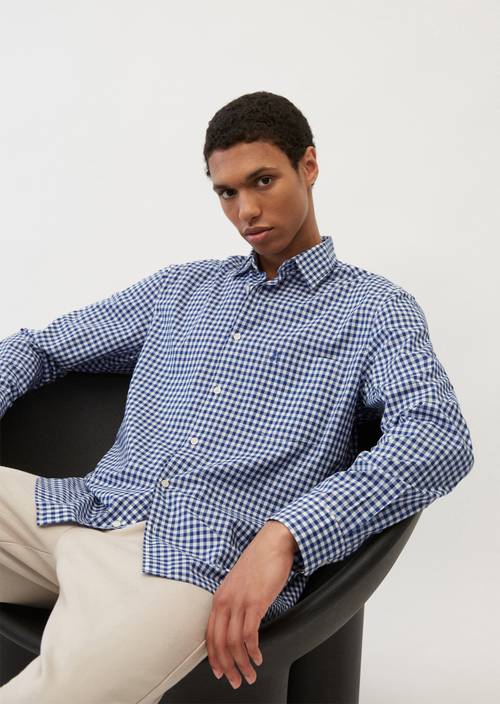 Langarm-Hemd regular multi/ total eclipse in Frontalansicht