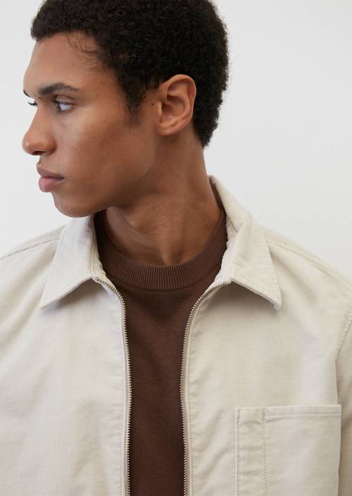 Cord-Overshirt gray silk in Detailansicht