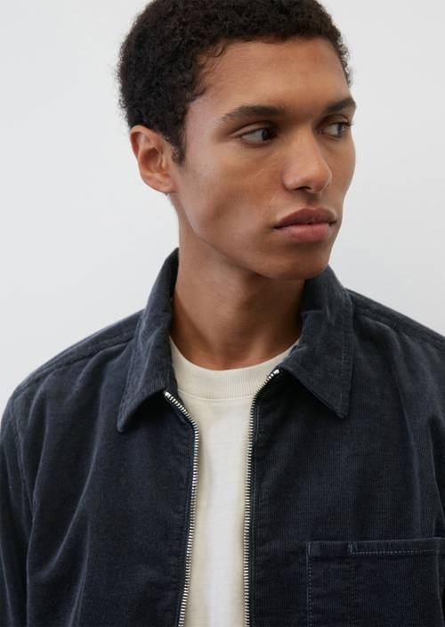 Cord-Overshirt dark navy in Detailansicht