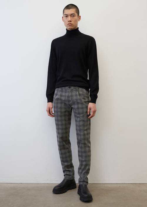 STIG JOGGER shaped chinos multi/ graphite grey melange in front view