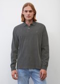 Regular long-sleeved polo shirt In soft touch jersey fabric - gray