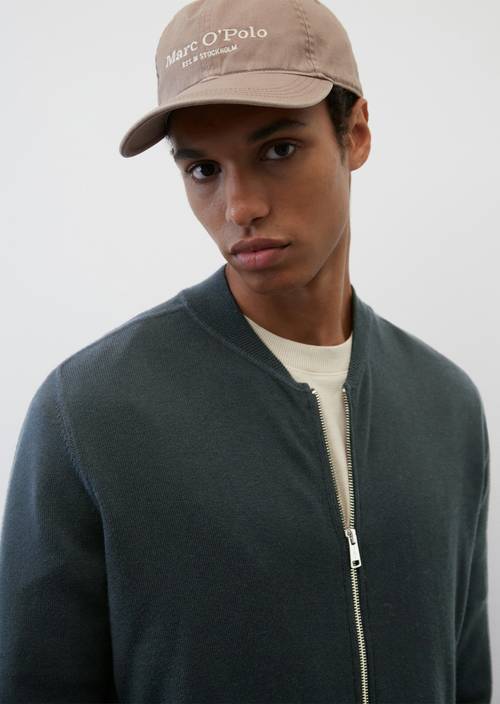 Zip-Cardigan relaxed dark navy in Detailansicht