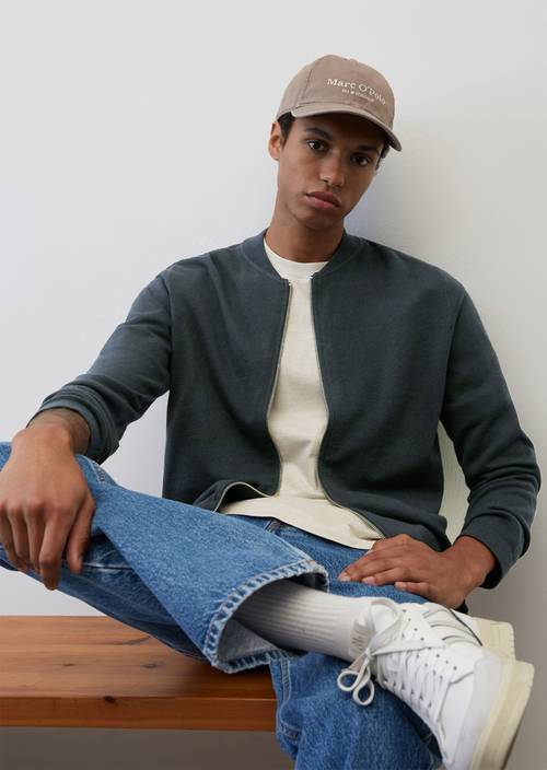 Zip-Cardigan relaxed dark navy in Frontalansicht