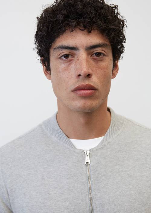 Zip-Cardigan relaxed silver gray melange in Detailansicht