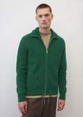 Relaxed zip cardigan made of a soft organic cotton chenille