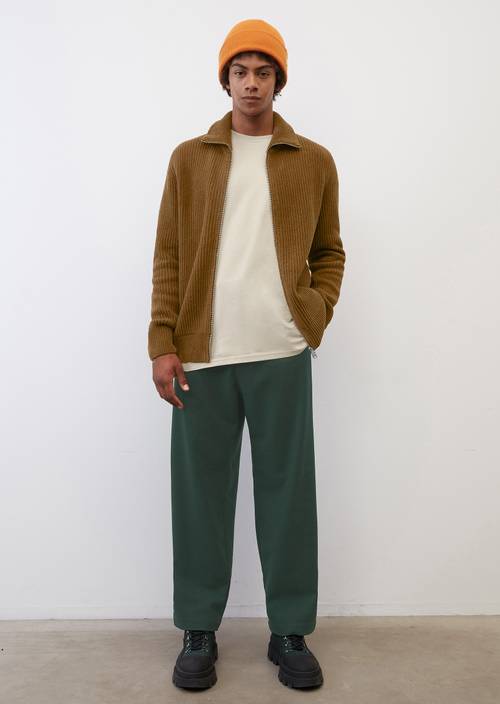 Cardigan zippé de coupe Relaxed Fit brown reid en vue de face