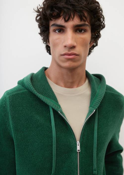 Vest met rits regular rich emerald in detailaanzicht