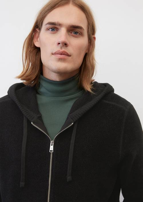 Vest met rits regular black in detailaanzicht