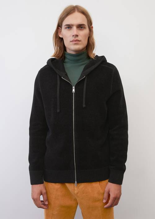 Vest met rits regular black in vooraanzicht