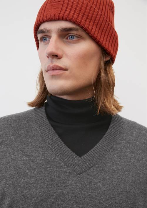 Lambswool-V-Neck-Pullover regular aus softem Schurwolle-Baumwolle