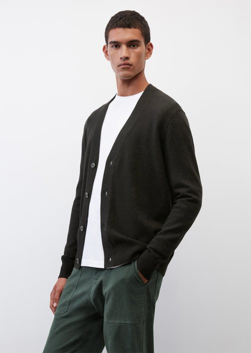 Essentials Cardigan Col V Laine Agneau Homme Avec Poches - Confort Quotidien