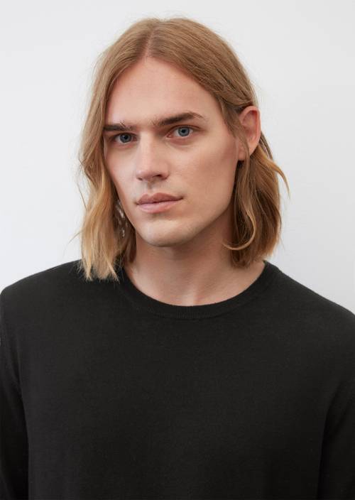 Langarm Pullover Herren Pullover Marco Polo Merino-Rundhals