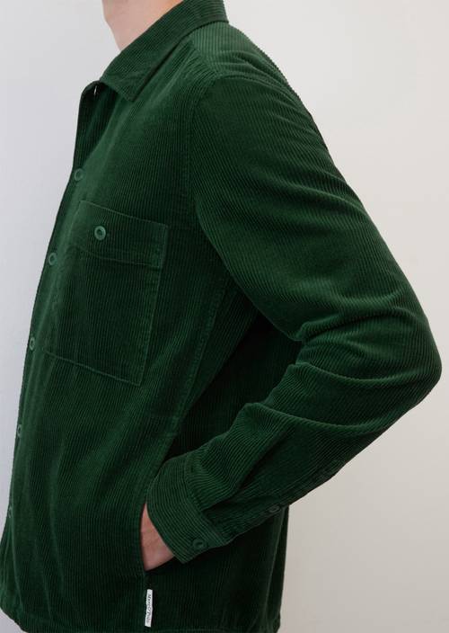 Koszula sztruksowa z długim rękawem regular rich emerald w widoku szczegółowym