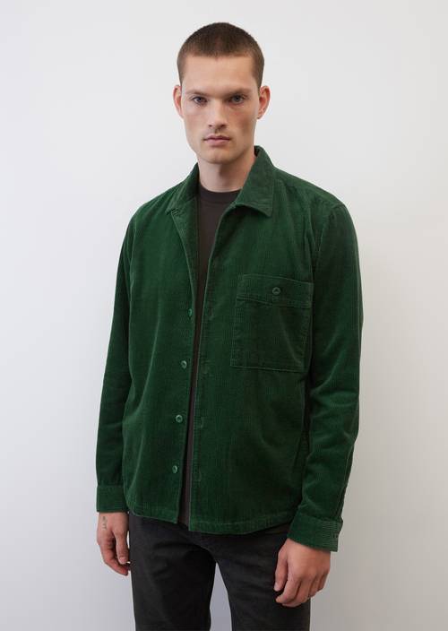 Koszula sztruksowa z długim rękawem regular rich emerald w widoku z przodu