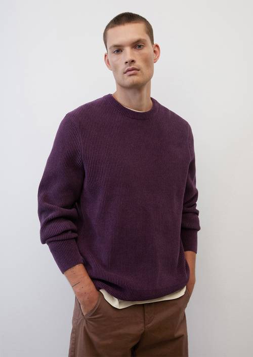 Rundhals Pullover Herren Pullover Marco Polo Chenille-Rundhals