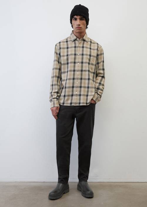 Chemise à manches longues en flanelle coupe regular multi/mouses back en vue de face