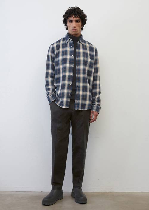 Chemise à manches longues en flanelle coupe regular multi/total eclipse en vue de face