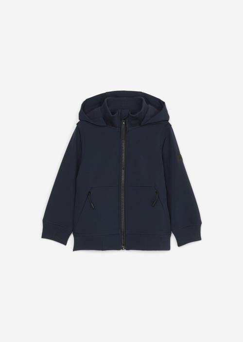 KIDS-BOYS softshell jas met capuchon DARK NAVY in vooraanzicht