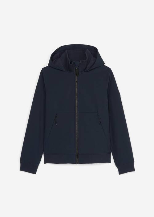 TEENS-BOYS hooded softshell jacket DARK NAVY in front view