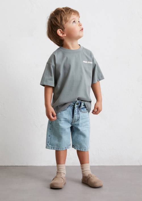 KIDS-BOYS denim shorts made from pure organic cotton blue - Main Image