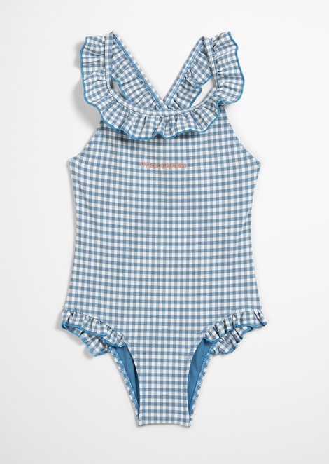 Marc O'Polo KIDS-GirlS zwemkleding, Dames, blauw, 104/110, 49% Polyester, 43% Polyamide, 8% Elasthaan