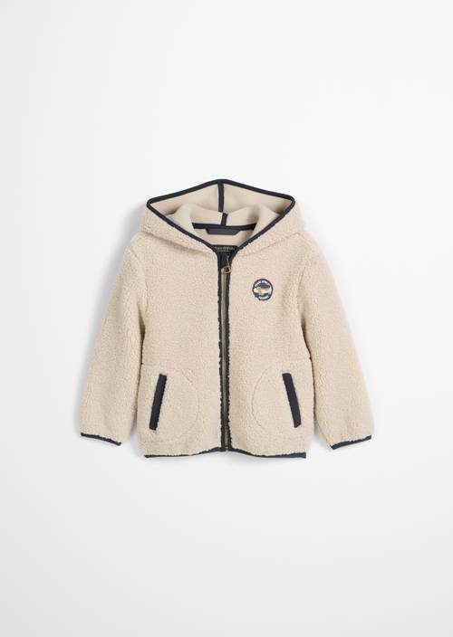KIDS-BOYS hooded teddy jacket with fleece inside beige Jackets