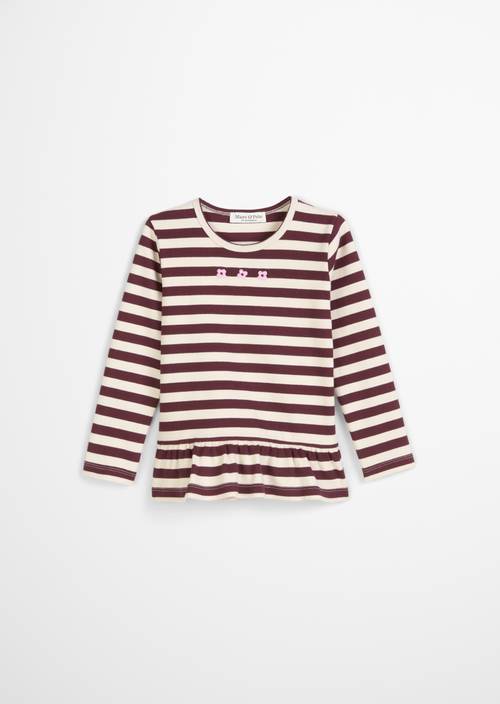 KIDS-GIRLS lange mouw AUBERGINE RED STRIPE - Product afbeelding 2