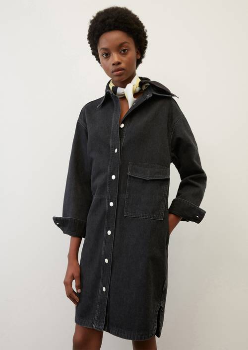 Oversize-Jeanskleid multi/icy black in Frontalansicht